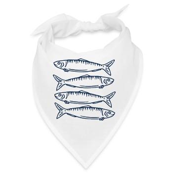 Sardinen Fische Angler - Bandana - Weiß - Vorne