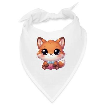 Kawaii Chibi Fuchs - Bandana - Weiß - Vorne