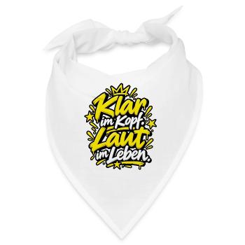 Klar im Kopf. Laut im Leben. – Alkoholfrei & crazy - Bandana - Weiß - Vorne
