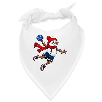 Handball-Schneemann im Sprungwurf - Bandana - Weiß - Vorne