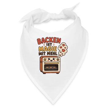 Backen ist Magie mit Mehl Kuchen Bäcker Design - Bandana - Weiß - Vorne