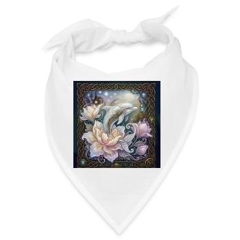 Verzauberter keltischer Delfin. - Bandana - Weiß - Vorne