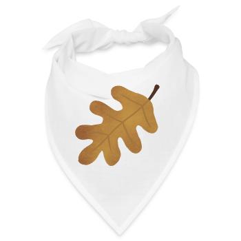Herbst-Eichenblatt-Silhouette - Bandana - Weiß - Vorne
