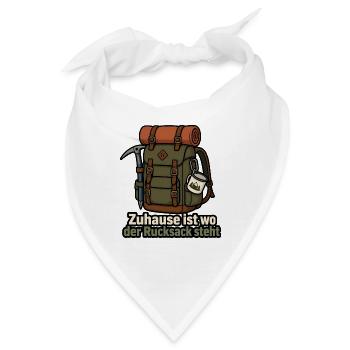 Zuhause ist wo der Rucksack steht Wandern Design - Bandana - Weiß - Vorne