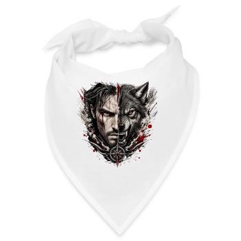 Schattenmann und Werwolf - Bandana - Weiß - Vorne