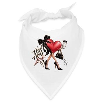 Herzen High Heels Illustration - Bandana - Weiß - Vorne
