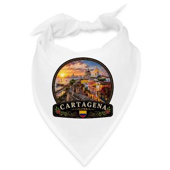 Cartagena Kolumbien Urlaub Südamerika Vintage - Bandana - Weiß - Vorne