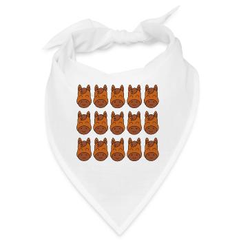 Cartoon-Pferdegesichter - Bandana - Weiß - Vorne