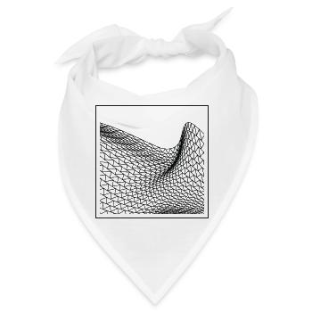 Geometrische Wellenlandschaft - Bandana - Weiß - Vorne