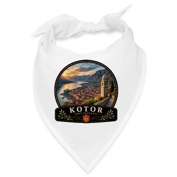 Kotor Montenegro Altstadt Bucht Urlaub Vintage - Bandana - Weiß - Vorne