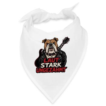 Laut stark ungezähmt Bulldogge Rocker Design - Bandana - Weiß - Vorne
