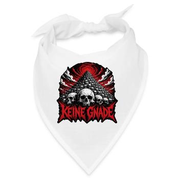 Keine Gnade Schädelberg Metal Design Shirt - Bandana - Weiß - Vorne