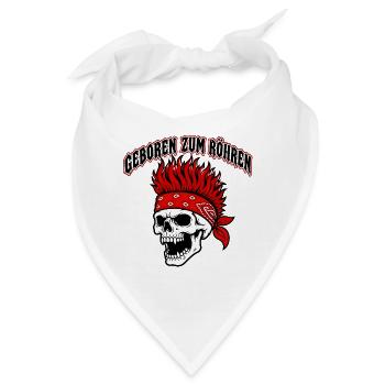 Geboren zum Röhren Totenkopf Biker Design - Bandana - Weiß - Vorne