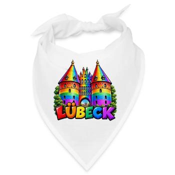 Lübeck Regenbogen Holstentor - Bandana - Weiß - Vorne