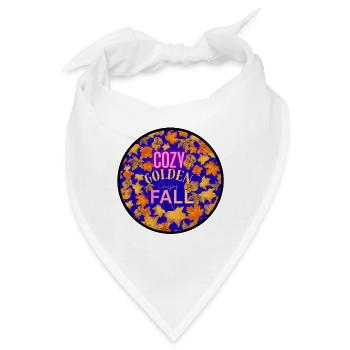 Gemütlicher goldener, knuspriger Herbst - Bandana - Weiß - Vorne