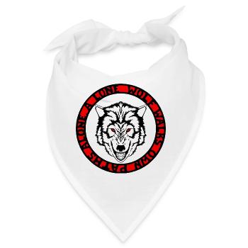 Rote Augen in einem schwarzen Kreis der Inschrift - Bandana - Weiß - Vorne