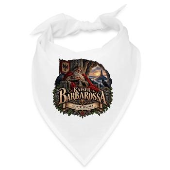 Kaiser Barbarossa – Kyffhäuser Sage - Bandana - Weiß - Vorne