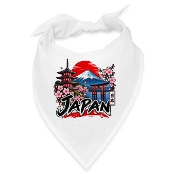 Japan – Fuji, Sakura & Tradition - Bandana - Weiß - Vorne