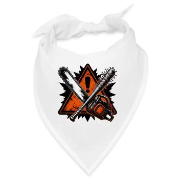 Kettensäge Baseballschläger Thrash Metal Shirt - Bandana - Weiß - Vorne