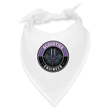 Akustikingenieur Stimmgabel-Wave-Abzeichen-Geschenk - Bandana - Weiß - Vorne