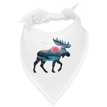 Abendmoose Panorama - Bandana - Weiß - Vorne