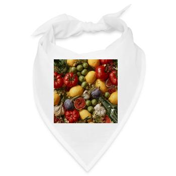 Mittelmeer-Obstkorb - Bandana - Weiß - Vorne