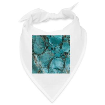 Aquamarin-türkisfarbener Marmor - Bandana - Weiß - Vorne