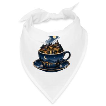Mondbeschienene Stadtlandschaft Teetasse - Bandana - Weiß - Vorne