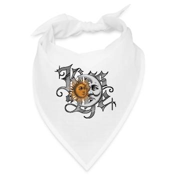 Sonne und Mond in der Gotik - Bandana - Weiß - Vorne