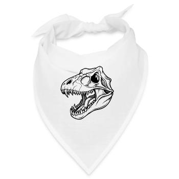 T-Rex-Dinosaurier-Schädelfossil - Bandana - Weiß - Vorne