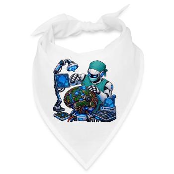 KI-Robotergehirn in Aktion - Bandana - Weiß - Vorne