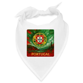 Portugal Emblem im Landschaftsdesign - Bandana - Weiß - Vorne