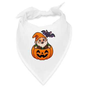 Kuscheliger Gnom im Kürbis Halloween - Bandana - Weiß - Vorne