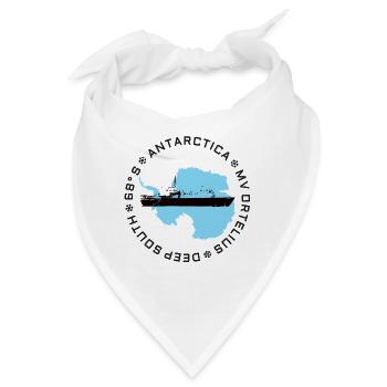 Antarktis-Silhouette mit Explorer-Schiff - Bandana - Weiß - Vorne