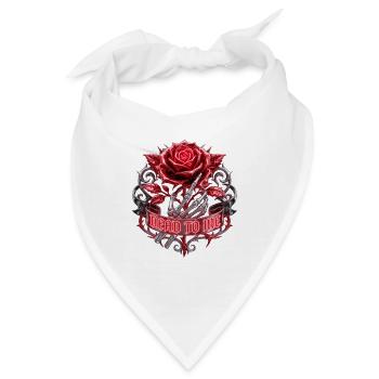 Dead To Me - Y2K Liquid Chrome Rose Skeleton Hand  - Bandana - Weiß - Vorne
