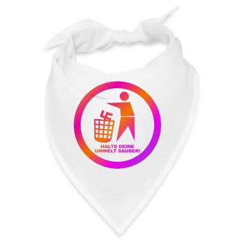 Gegen Rechts - Halte deine Umwelt sauber - FCK NZS - Bandana - Weiß - Vorne