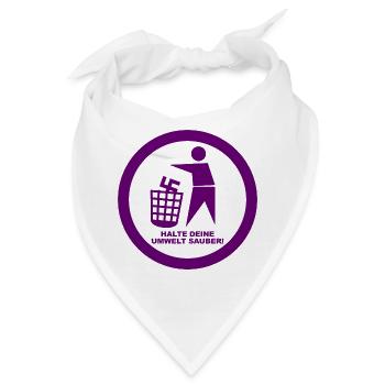 Gegen Rechts - Halte deine Umwelt sauber - FCK NZS - Bandana - Weiß - Vorne