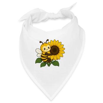 Bee Sunflower Hug – Sunny Buzz - Bandana - Weiß - Vorne