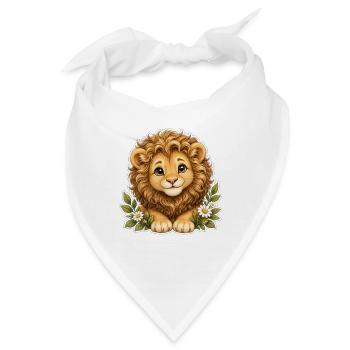 Cute Lion Cub – Sunny Safari Friend - Bandana - Weiß - Vorne