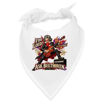 Lustiges Beethoven-Geschenk – Zu laut? Frag Beethoven! - Bandana - Weiß - Vorne