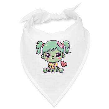 Süßes Zombie-Baby mit Nähten und gebrochenem Herzen - Bandana - Weiß - Vorne