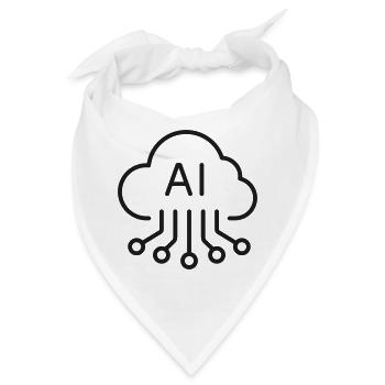 KI-Cloud-Computing-Linien-Symbol - Bandana - Weiß - Vorne