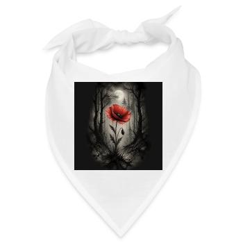 Mohn im dunklen Wald - Bandana - Weiß - Vorne