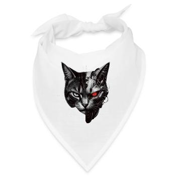 Halb-Katze Cyborg-Katze - Bandana - Weiß - Vorne
