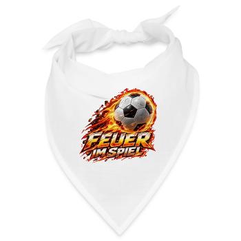 Flammender Fußball – Feuer im Spiel - Bandana - Weiß - Vorne