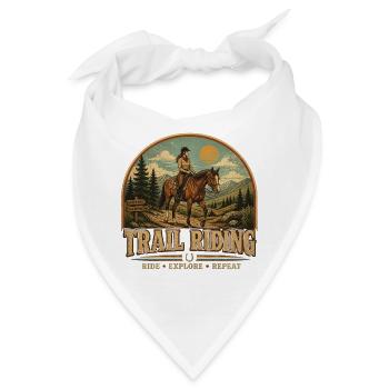 Trailreiten – Retro-Vintage-Reiten - Bandana - Weiß - Vorne