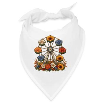 Florales Riesenrad – Volksfest & Alpenblumen - Bandana - Weiß - Vorne
