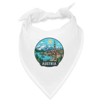 Austria Reiseabzeichen Hallstatt Alpen - Bandana - Weiß - Vorne