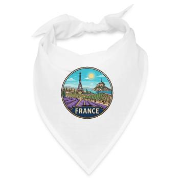 Frankreich Reiseabzeichen Eiffelturm Mont Saint Michel - Bandana - Weiß - Vorne