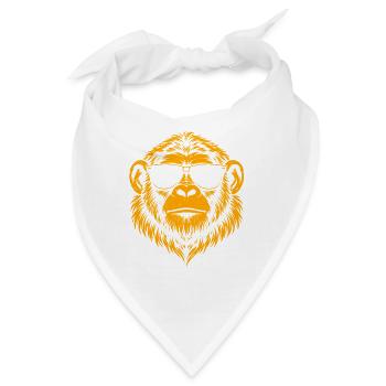 retro_orange_monkey - Bandana - Weiß - Vorne